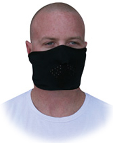 Solid Black Microfleece, Half Face Mask
